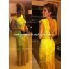 Vestido de Renda Amarelo 2014 Special Occasion Dresses For Evening Prom Party Yellow Lace Floor Length Long BO2356 Vestido de Renda Amarelo 2014 Special Occasion Dresses For Evening Prom Party Yellow Lace Floor Length Long