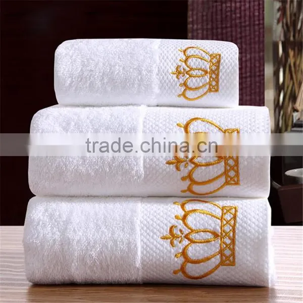 Cotton Luxury Hotel Bath Towel / Spa Bath Towel 100% Genuine Cotton/ Set of 3 White Bath Towel photo-4