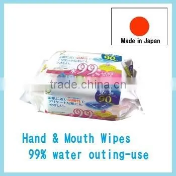 Japan Baby Wipes Hand & Mouth Wipes 99% Water Outing-use Baby Wipe 30sheets 3p/pack Wholesale