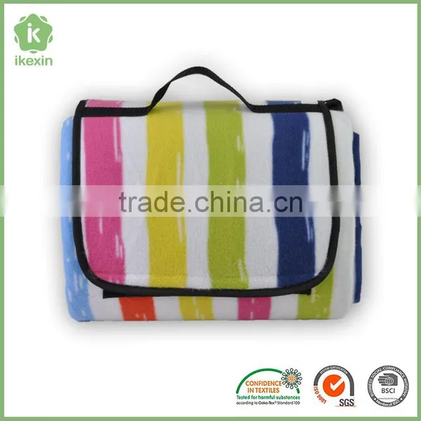 Wholesale Non-Toxic Hemmed Printed Fleece Picnic Blanket photo-5