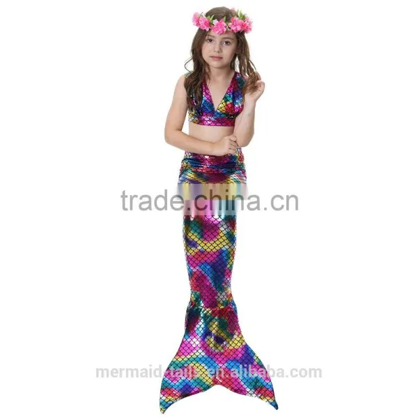 Fairy Costumes for Girls Beach Holiday Mermaid Fashion Bikini Sets 3PC photo-6