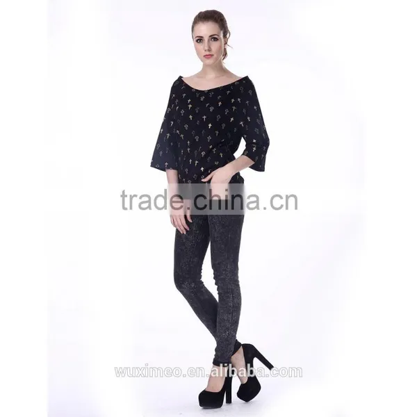 Attractive Fashion Hotsell Black Short Sleeve t Shirt for Women