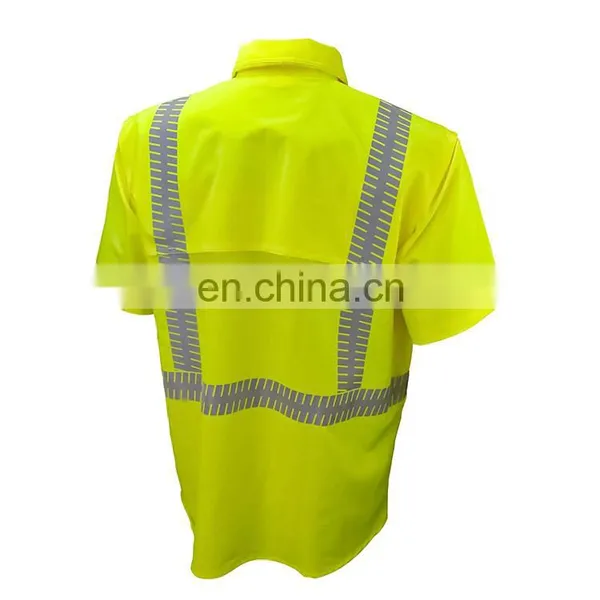 Custom Mens Mechanic UV Sun Protective Work Shirt With Reflective Shirts Pants Design Clothing photo-6