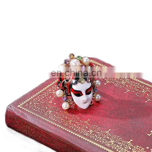 MCH-2327 2017 Fashion Wholesale New Design Ladies Chinese Style Beijing Opera Facial Masks Diamante Finger Ring photo-2