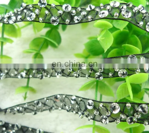 New Arrival Wholesale Black Beaded Flower Trimming, Clothing Decorative Handma Laces photo-4