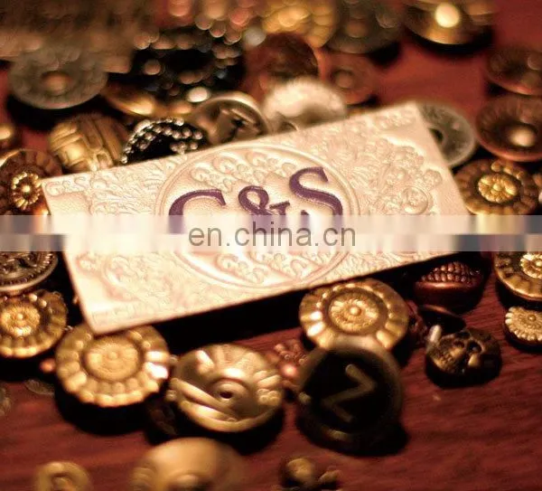 custom private design brand name jeans metal button
