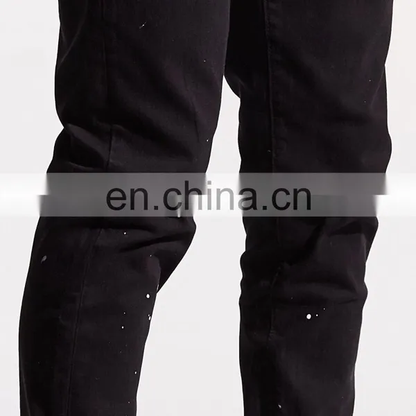 DiZNEW PAINT CUSTOM LOGO BLACK BULK MENS JEANS FOR MEN photo-5