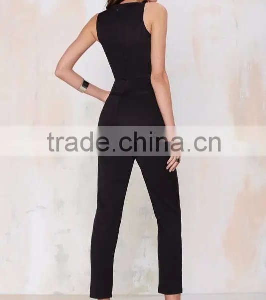 Contemporary New Coming Black Women Lace-Up Jumpsuit photo-4