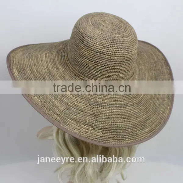 New Design Custom Adjust Raffia Straw Crochet Hat Wholesale photo-2