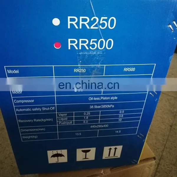 RR500 Machine portatif d'autoreprise et de recyclage de réfrigérant pour climatisation automobile Cylindre de récupération de réfrigérant R32 Machine de récupération pour HVAC photo-5