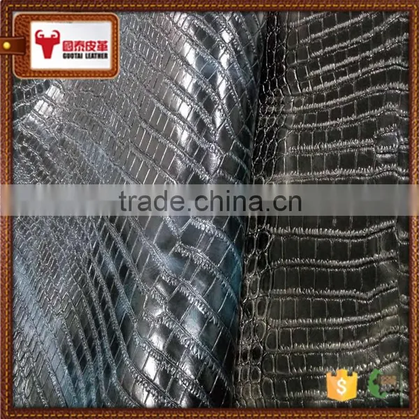 Crocodile Pattern Embossed Finished Cow Leather photo-5