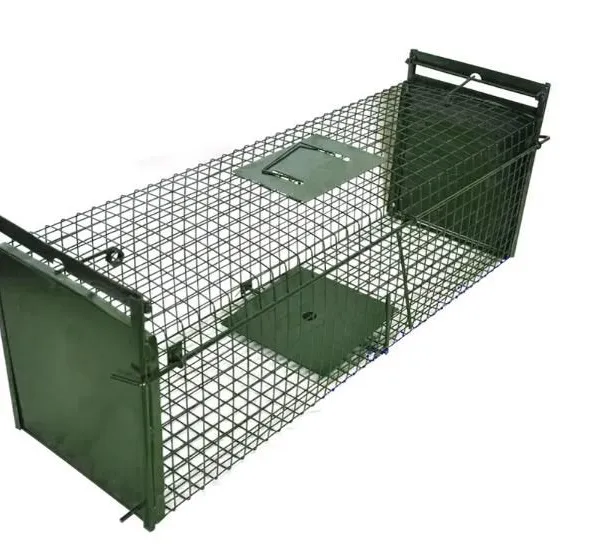 Double Door Entry Collapsible Animal Trap Cage Possum Cat Folding Live Animal Cage Trap