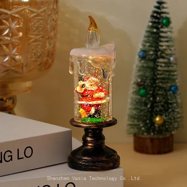 Snow Globe Candle Decor - 2025 LED Flameless Lights Crystal Ball for Bulk Christmas Party Decor photo-3