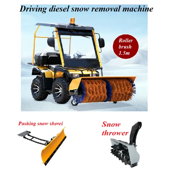 Driving diesel snow removal machine