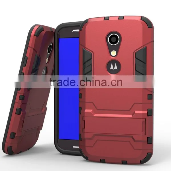 Hot Sale Armor 2 in 1 Plastic Silicon Hard Stand Holder Case Cover for Motorola Moto G/G2/G3 Armor, For Moto x Play/Force Cover photo-5