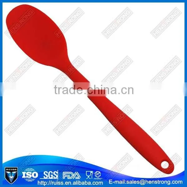 Pretty And Colorful Silicone Long Handle Plastic Kitchen Spoon photo-5