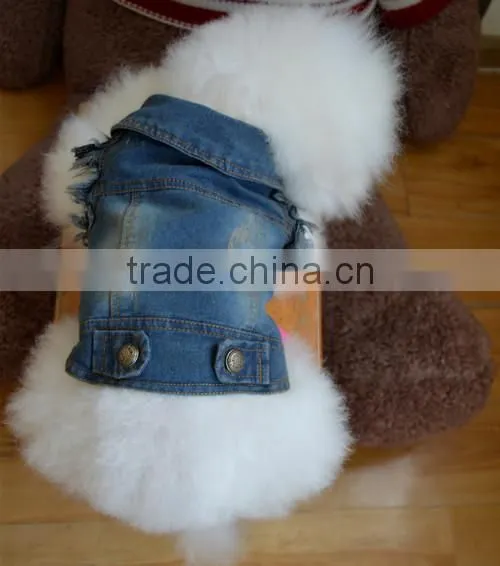 Retro-scratched Grain Cowboy Dog Clothes Small Spring/summer/autumn Teddy Bear Vest Pet Clothing photo-5