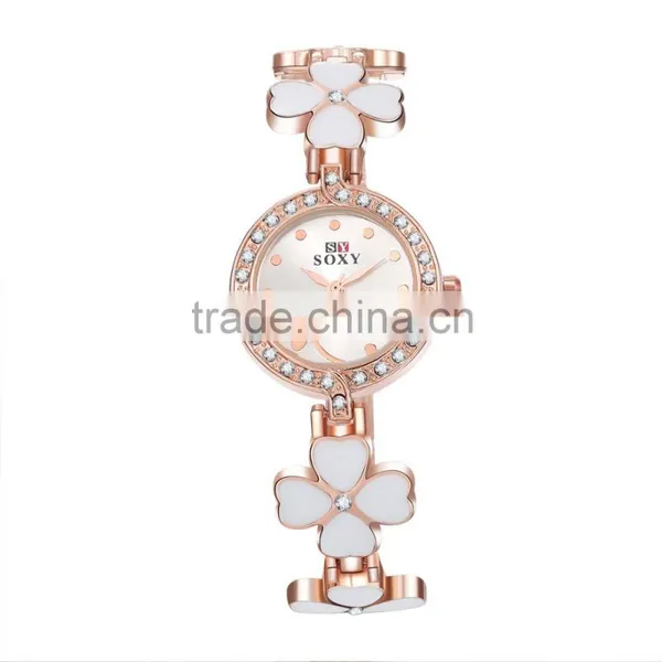 2016 Cheap Price Fashion Four-leaf Clover Ladies Fancy Watches Imported Watches Quality Choice Most Popular photo-4