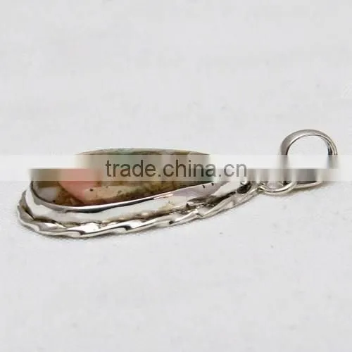 Beautiful Design Fuchsite Pendant, Gemstone Silver Jewelry, Exporter and Wholesaller photo-3
