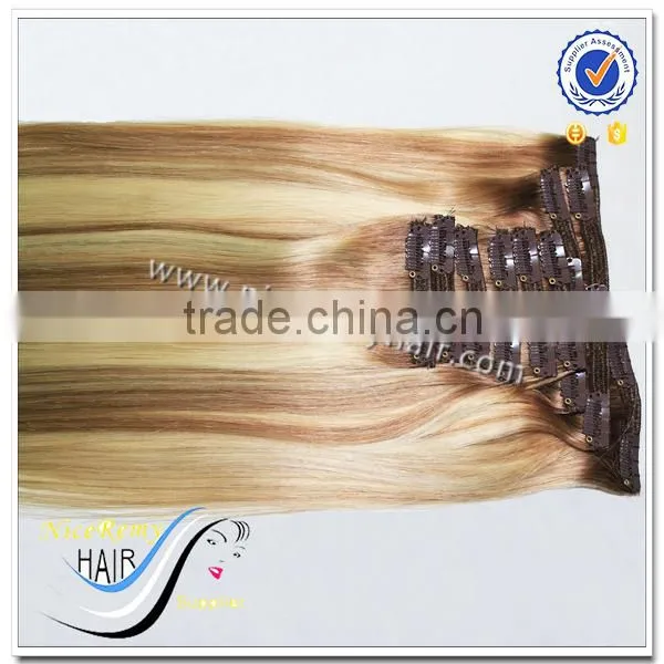 Wholesale Clip in Human Hair Extensions Piano Color Hair Clip in photo-4