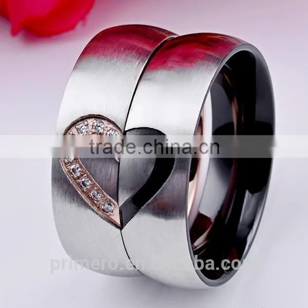 2016 New Fashion Love Heart Couple Women Men Wedding Engagement CZ Diamond Ring Fine Jewelry photo-6
