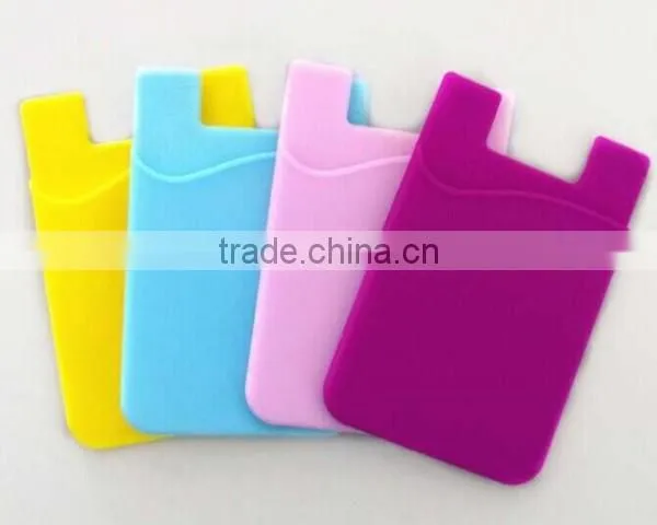 Multi-function silicone card pocket attached to smart phone