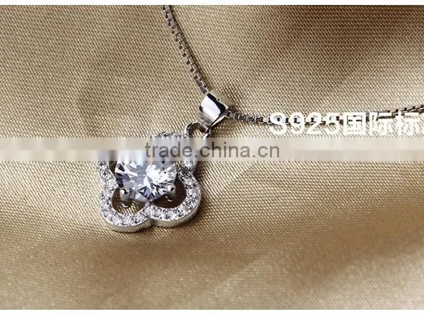 European Style Fashion 925sterling Silver Crytal Flower Design Pendant Jewellery photo-3