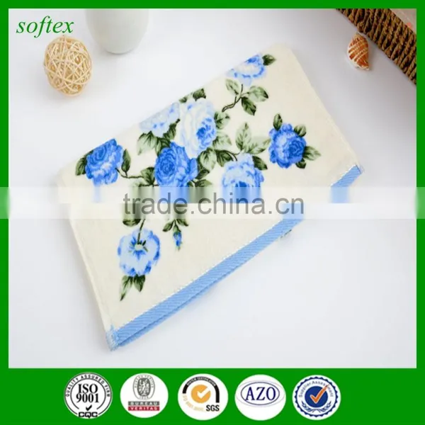 Cotton Velour Towels,flowers Peony Print Cut Pile Face Towels photo-5