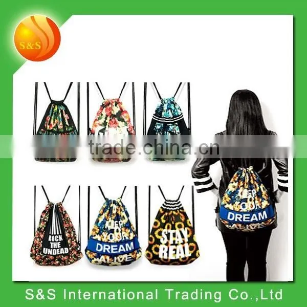 2015 New Style Multi-functional Eco Friendly Canvas Drawstring Shoe Bag and Beach Bag photo-5