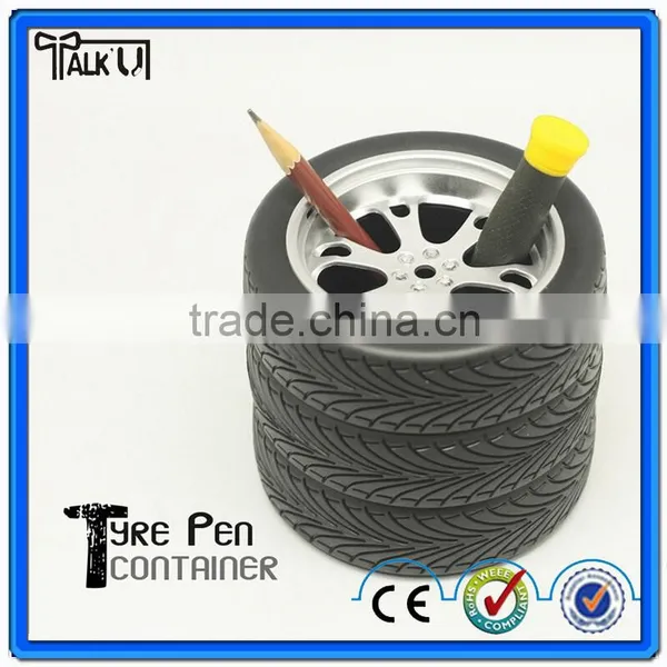 Hot Sell Black Color Resin School Tire Pen Holder/office Tyre Pen Container photo-3