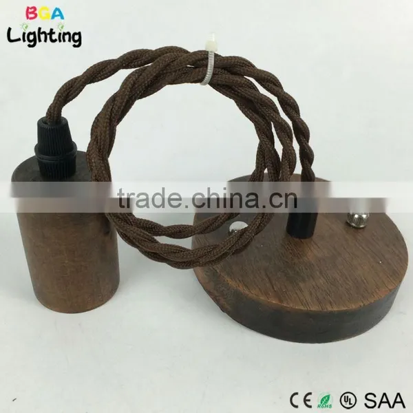 E27 & E26 Energy Saving Wood Pendant Hanging Lamp Cord photo-4