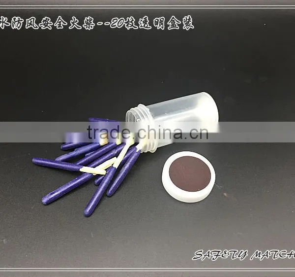 Transparent plastic waterproof and windproof matches