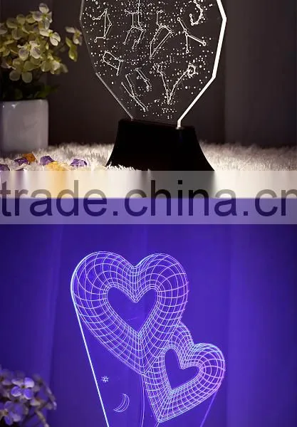 Telesthesia Acrylic + 3d Optical Illusions Led Rectangle Lighted Display Base Multi Color Changing Night Light Lamp photo-4
