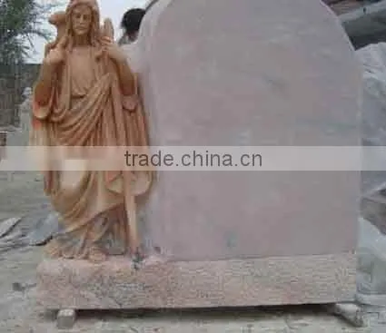 Best Quality White Marble Angel Headstones Hand Carved Stone Sculpture From Vietnam