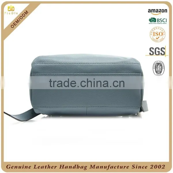 CSS1500-001 Ladies Simple Pebbled Cow Leather 100 % Genuine Leather Backpack photo-4