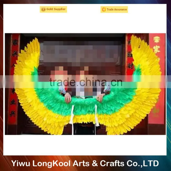 New Arrival Hot Sale Sexy Girl Fairy Wings Green and Yellow Feather Angel Wings photo-3