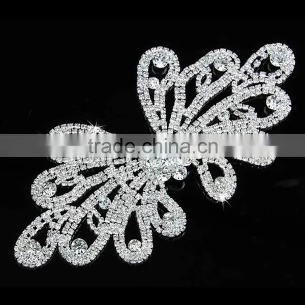 2015 Wholesale Butterfly Rhinestone Apparel Applique for Wedding Dress photo-2