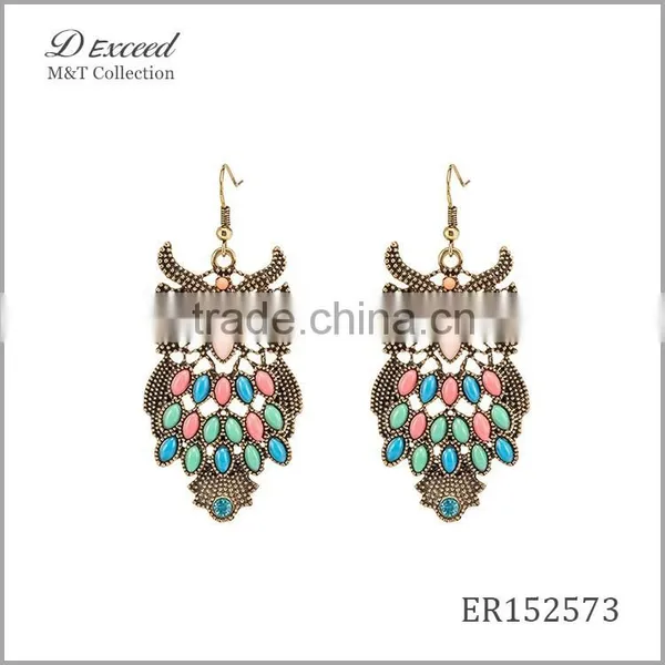 2016 Fashion Designs Women's Vintage Jewellery Earrings Bohemian Style Owl Gold/Silver Plating Drop Earrings photo-4