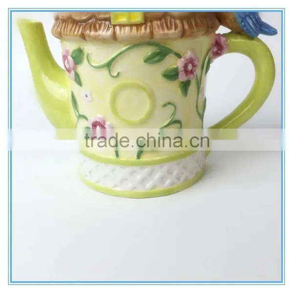 House Use Hand Print Ceramic Tea Pot Canister photo-3