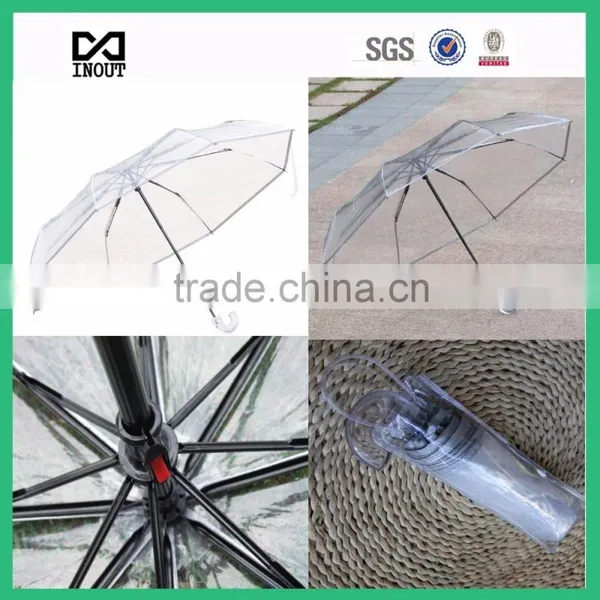 Clear Cheap Folding Transparent Poe Material Umbrella
