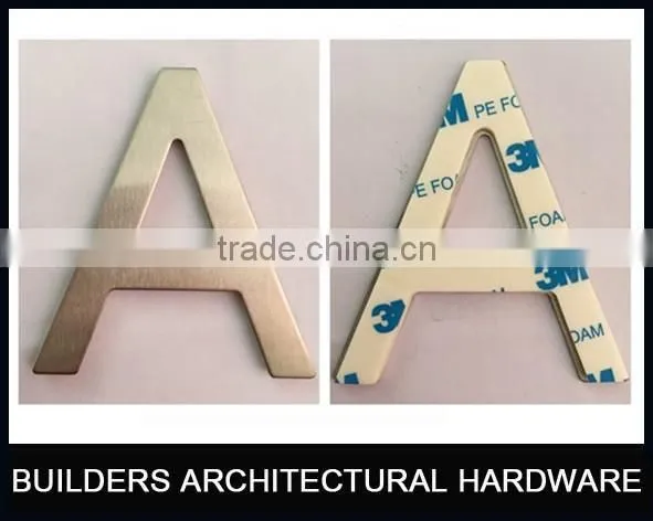 Hotel Room Stainless Steel 304 Letter With 3M Sticker With Screw Hole