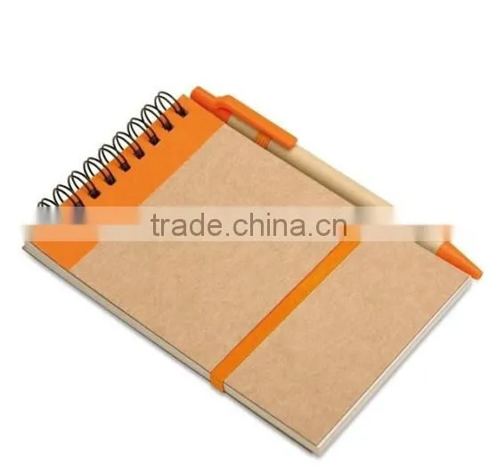 Spiral Binding Brown Paper Notebook With Pen photo-2