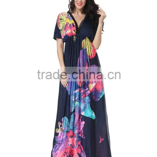 Hot Sey V Collar Beach Resort Beach Dress Code Plus Silk Dress in Summe photo-6