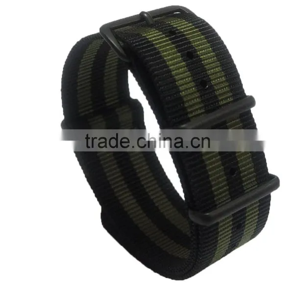 Military 4 Rings PVD Black Handmade Nato Watch Straps