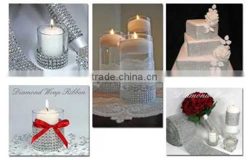 24 Rows Silver Wedding Decoration Rhinestone Ribbon photo-2