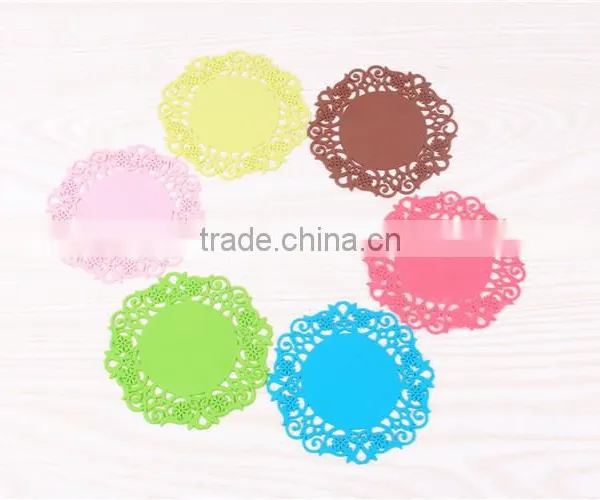 Coffee Cup Mat Eco-friendly Heat Resistant Customize LOGO 6 Colors for Your Choose Silicone Mat photo-5