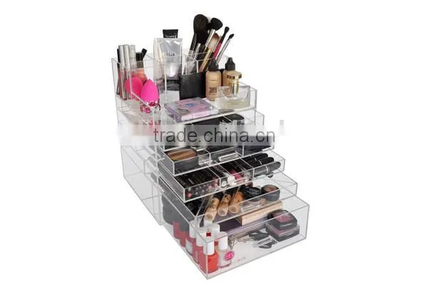 Customize Fashion Clear Multi Drawers Acrylic Makeup Box Cosmetic Makeup Organizer photo-4