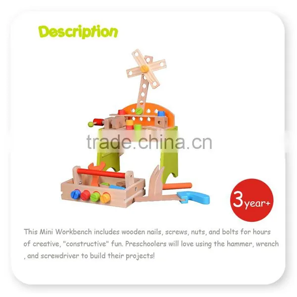 Wooden Assembly Toy Toy Tool Set Workbench photo-2