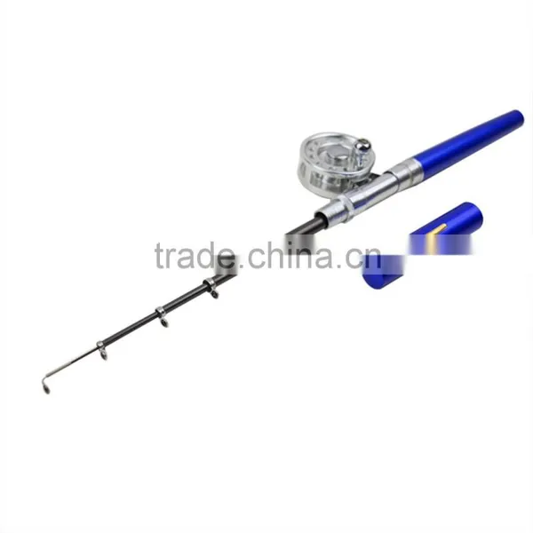 Mini Portable Pocket Aluminum Alloy Fishing Rod Pen Shape Pole Fish Reel Line Soft Bait Hook Float Tackle photo-2
