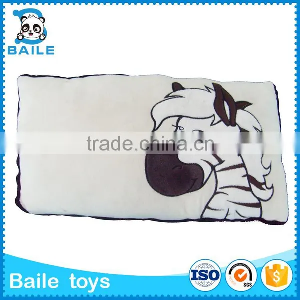 Cartoon Plush Bolster Pillow With Embroidery